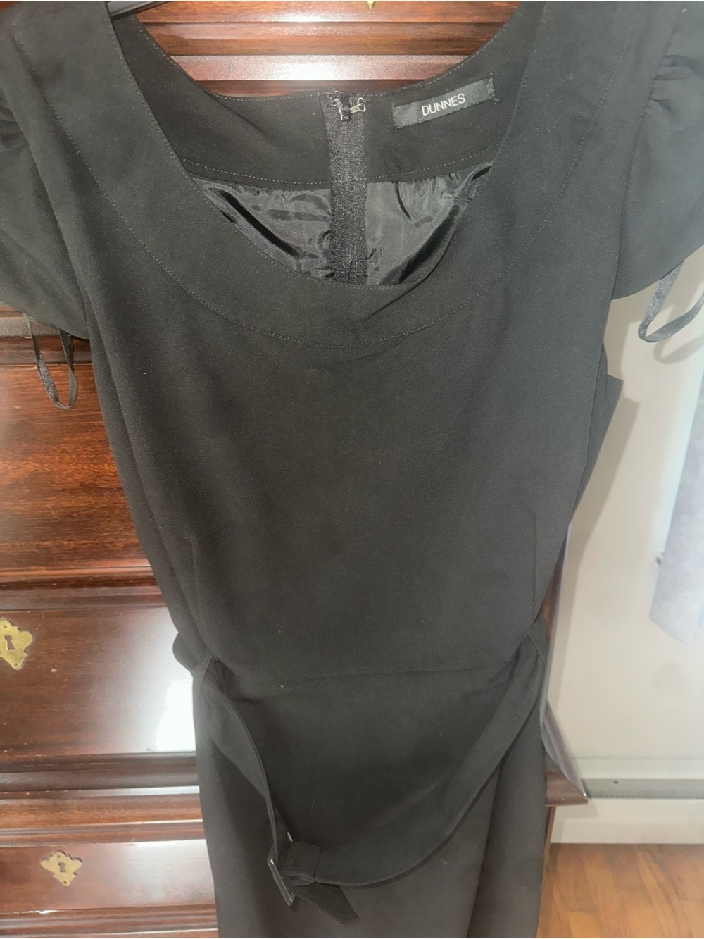 Dunnes Black Belted Midi Dress - Sleek Work-to-Evening Style